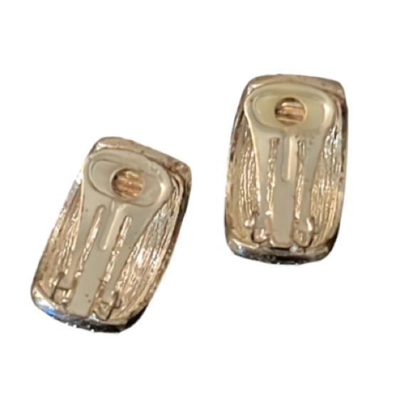 Christian DIOR Silver Plated Paved Swarovski Crystal Demi Hoops Clip Ons - Picture 6 of 8